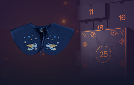 Вишитий темно-синій комірець